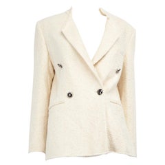 Iro Ecru Tweed Silber Knopfleiste Blazer Größe S