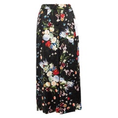 Erdem Floral Print Silk Cropped Hillary Trousers Size S