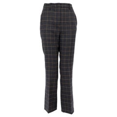 Max Mara Weekend Max Mara Grey Wool Checkered Trousers Size S