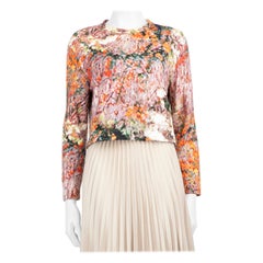 Carven Abstract Cropped Long Sleeve Top Size XS