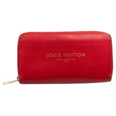Louis Vuitton Red Leather Zippy Wallet