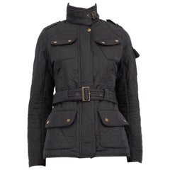 Barbour Navy Zipped Quilted Coat Size S