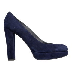 Stuart Weitzman Bombas de plataforma de ante azul marino Talla IT 38