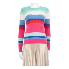Ralph Lauren Striped Cashmere Cable Knit Jumper Size XS