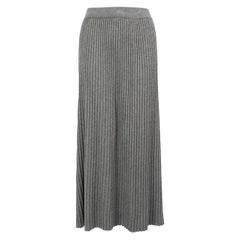 Max Mara Grey Pleated Maxi Skirt Size S