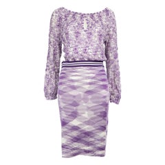Missoni - Vestito al ginocchio con motivo a maglia viola - taglia S