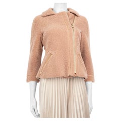Fendi Pink Shearling Leather Jacket Size XS