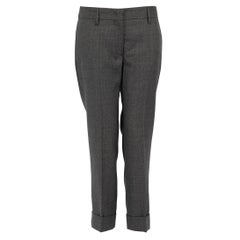 Prada Grey Wool Straight Fit Suit Trousers Size S