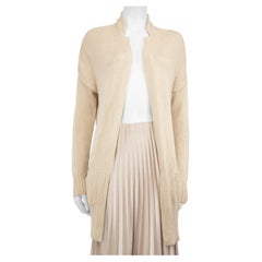 Used Loro Piana Beige Silk Knit Cardigan Size M