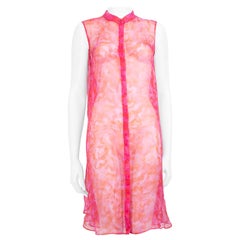 Alexander McQueen Pink Silk Abstract Dress Size L