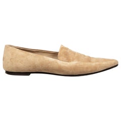 The Row Beige Suede Pointed Toe Loafers Size IT 38