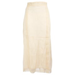 Gucci Falda Midi See One Seda Beige Talla XL