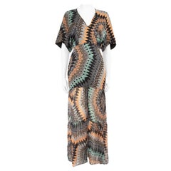Matthew Williamson Maxivestido abstracto con cuello en V Talla XS
