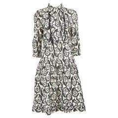 Prada Floral Patterned Collared Dress Size L
