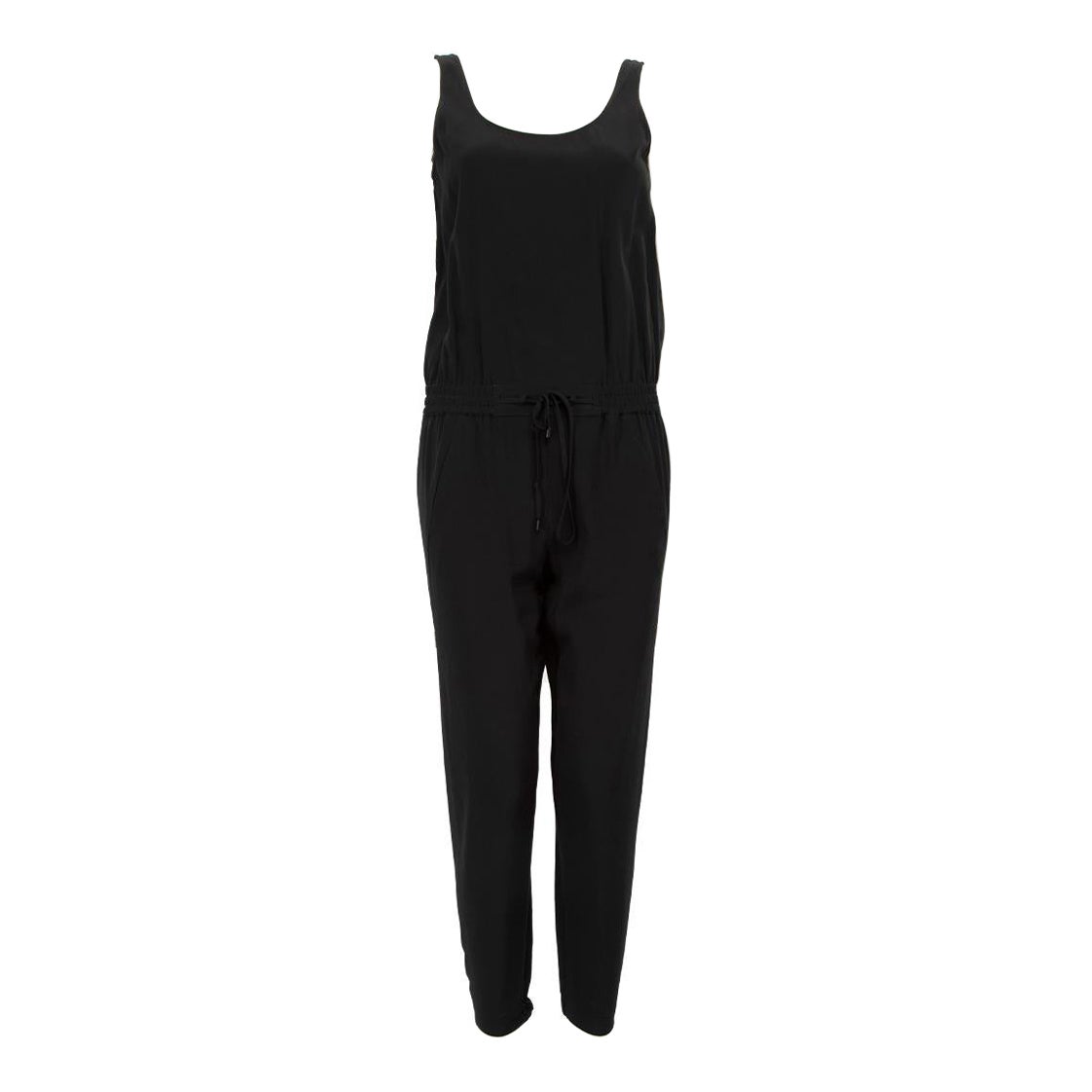 Vince Black Silk Scoop Neck Jumpsuit Size XS For Sale