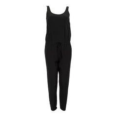 Vince Schwarz Seide Rundhalsausschnitt Jumpsuit Größe XS