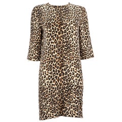 Equipment Brown Silk Leopard Mini Length Dress Size S