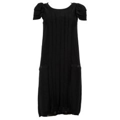 Chanel Black Glitter Knee Length Dress Size S