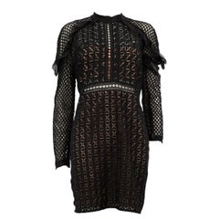 Self-Portrait Black Broderie Mini Length Dress Size XL