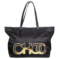 Jimmy Choo Schwarz Gold Logo Tote Bag