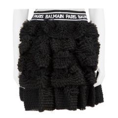 Balmain - Mini gonna nera con volant taglia XS