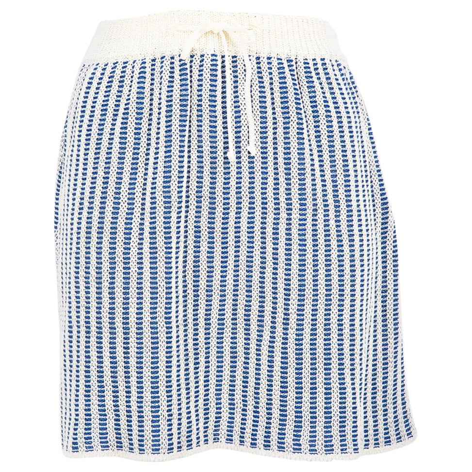 La DoubleJ Blue Drawstring Ribbed Knit Skirt Size XS For Sale