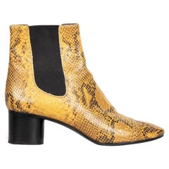 Isabel Marant Brown Leather Snake Embossed Boots Size IT 39