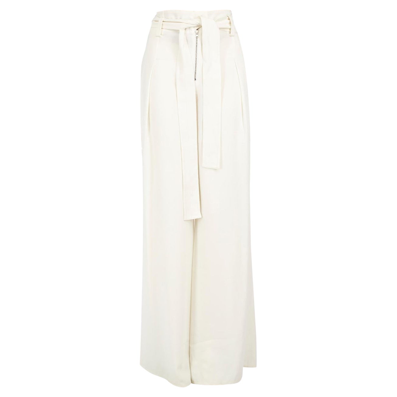 Proenza Schouler White Wide High Rise Trousers Size XS For Sale