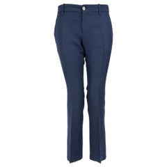 Pantaloni slim in seta blu di Gucci taglia S