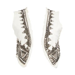 Pierre Balmain Chaleco sin mangas de tela vaquera blanca con tachuelas Talla S