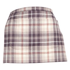 Vivienne Westwood Purple Wool Tartan Pleated Skirt Size S