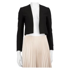 Maje Black Tassel Trim Cropped Blazer Size S