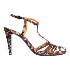 Bottega Veneta Abstract Printed T-Bar Sandals Size IT 40