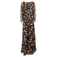 Max Mara Abstract Pattern Silk Maxi Dress Size M