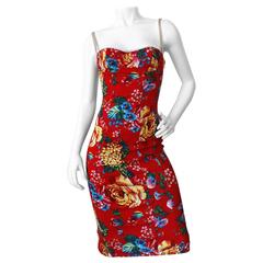 1990s Dolce & Gabbana Cabbage Rose Bodycon Dress