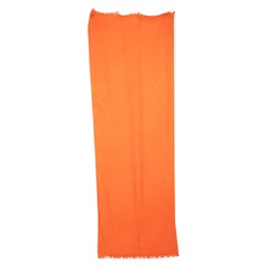 Hermès Neon Orange Fringed Scarf