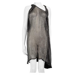 Preen By Thornton Bregazzi Black Silk Metallic Dress Size L