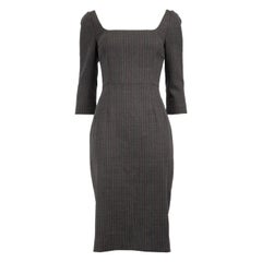 Dolce & Gabbana - Vestito a righe in lana grigia taglia XS