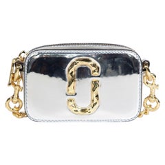 Marc Jacobs Silver Patent The Snapshot Mini Bag