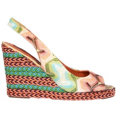 Missoni Knit Pattern Espadrille Wedge Sandals Size IT 40