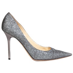 Jimmy Choo Silver Glitter Stiletto Pumps Size IT 37