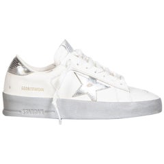 Golden Goose FW24 White Leather Silver Stardan Trainers Size IT 37