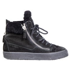 Giuseppe Zanotti Scarpe da ginnastica alte in pelle scamosciata nera misura IT 37,5
