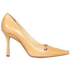 Jimmy Choo Beige Pointed-Toe Leather Pumps Size IT 37