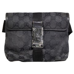 Gucci Black Logo Pattern Belt Bag