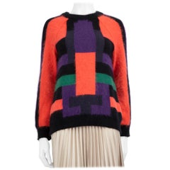 Balmain Abstract Pattern Rabbit Fuzzy Sweater Size S