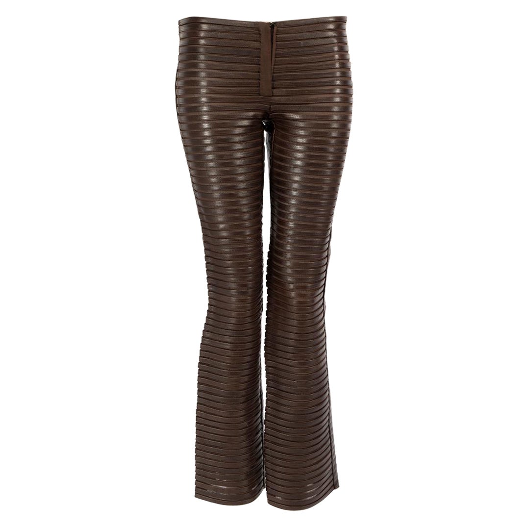 Dolce & Gabbana Brown Stripes Cropped Trousers Pants