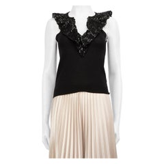Valentino Garavani Top Negro Adornado con Lentejuelas Talla XS
