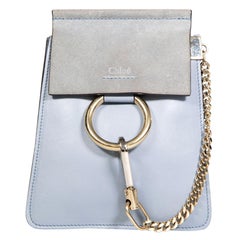 Bolso de asa superior Mini Faye de piel azul de Chloé