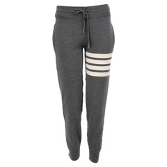 Thom Browne Grau Wolle gestreift Slim Jogger Größe S